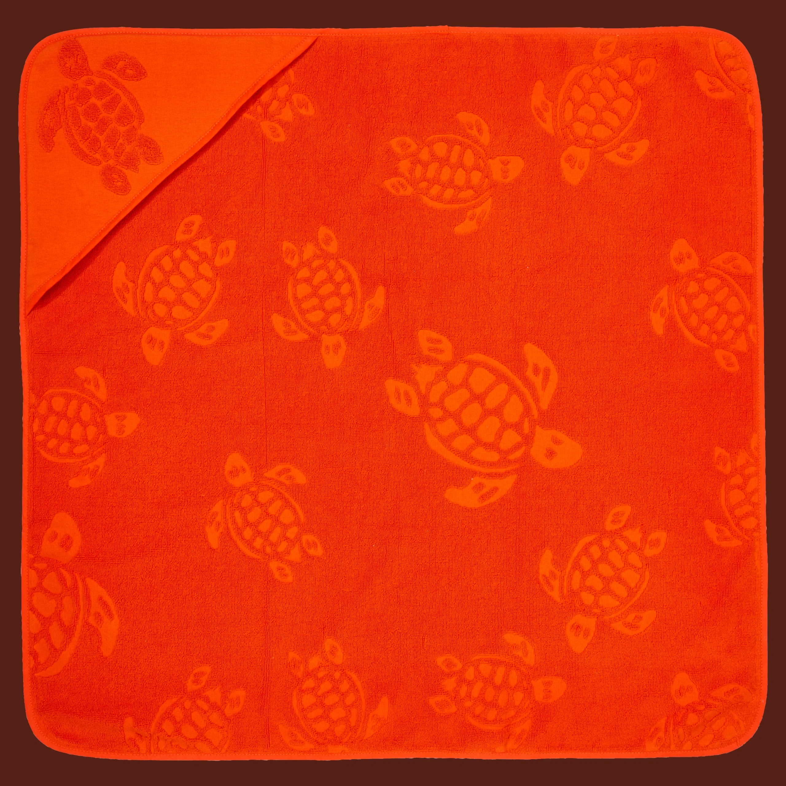Best Sale Vilebrequin Baby Beach Towel Turtle Jacquard Solid Rust/Orange