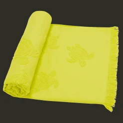 Outlet Vilebrequin Beach Fouta In Organic Cotton Turtles Jacquard Ginger/Green