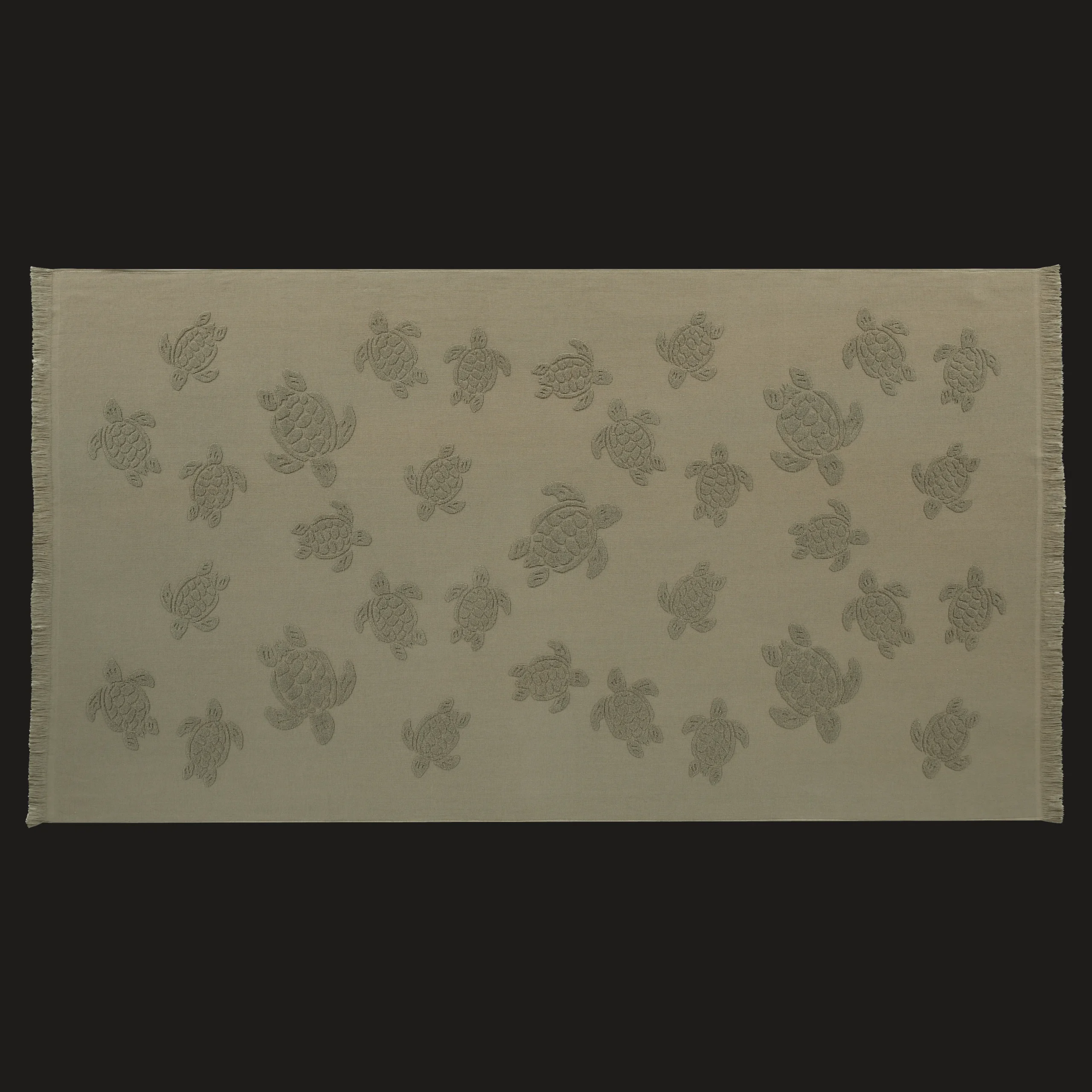 Outlet Vilebrequin Beach Fouta In Organic Cotton Turtles Jacquard Olivier/Green