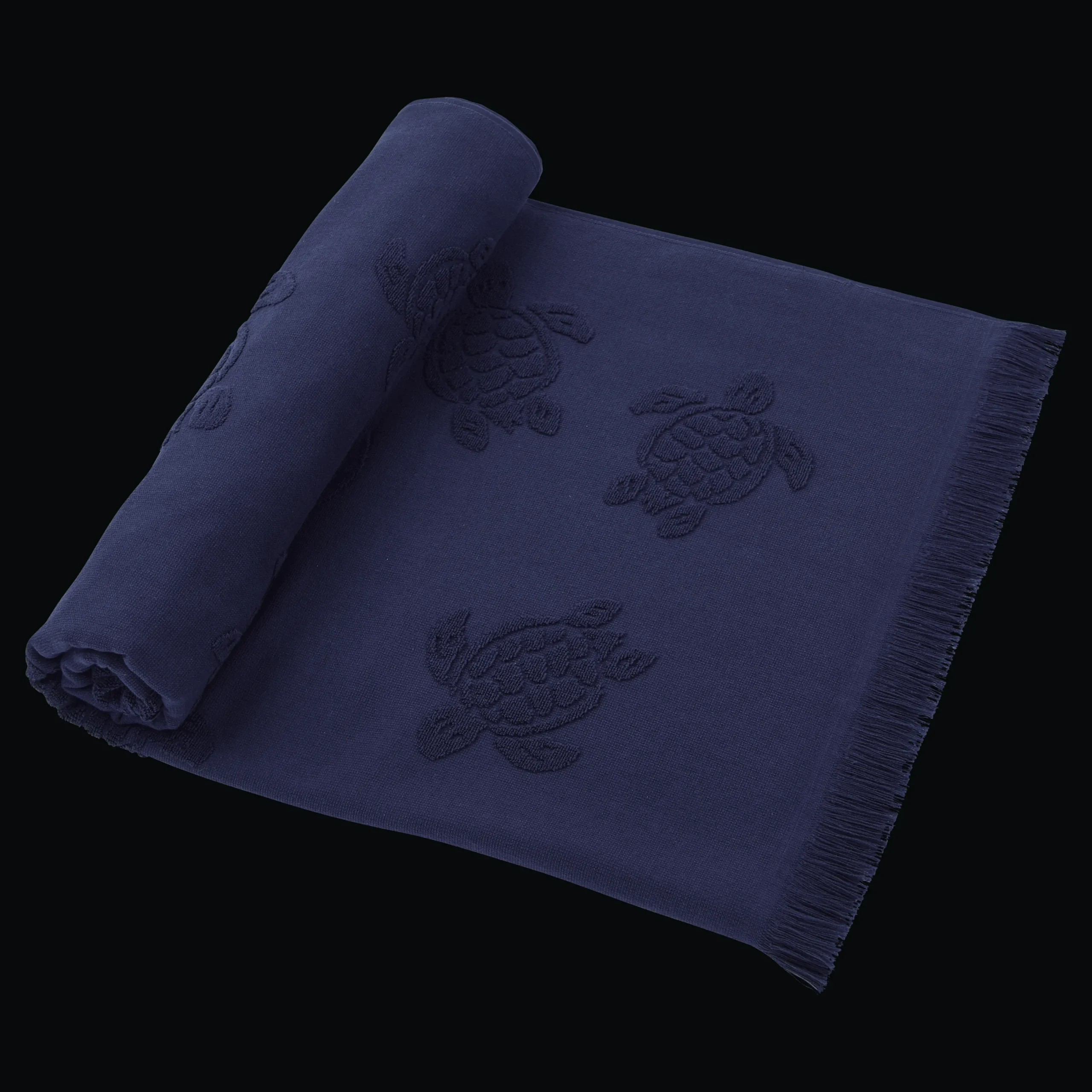 Best Sale Vilebrequin Beach Fouta In Organic Cotton Turtles Jacquard Navy/Blue
