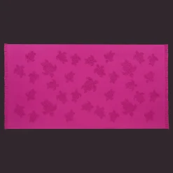 Store Vilebrequin Beach Fouta In Organic Cotton Turtles Jacquard Crimson Purple/Red