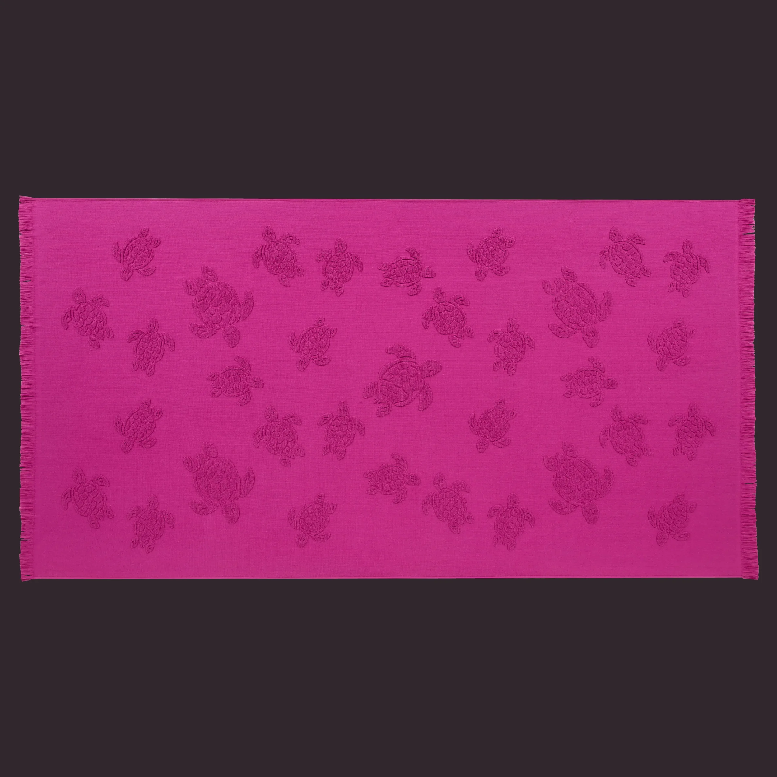 Store Vilebrequin Beach Fouta In Organic Cotton Turtles Jacquard Crimson Purple/Red