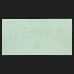 New Vilebrequin Beach Towel Cotton Solid Mineral Water Green/Green
