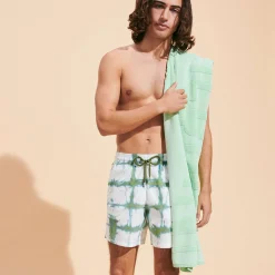 New Vilebrequin Beach Towel Cotton Solid Mineral Water Green/Green