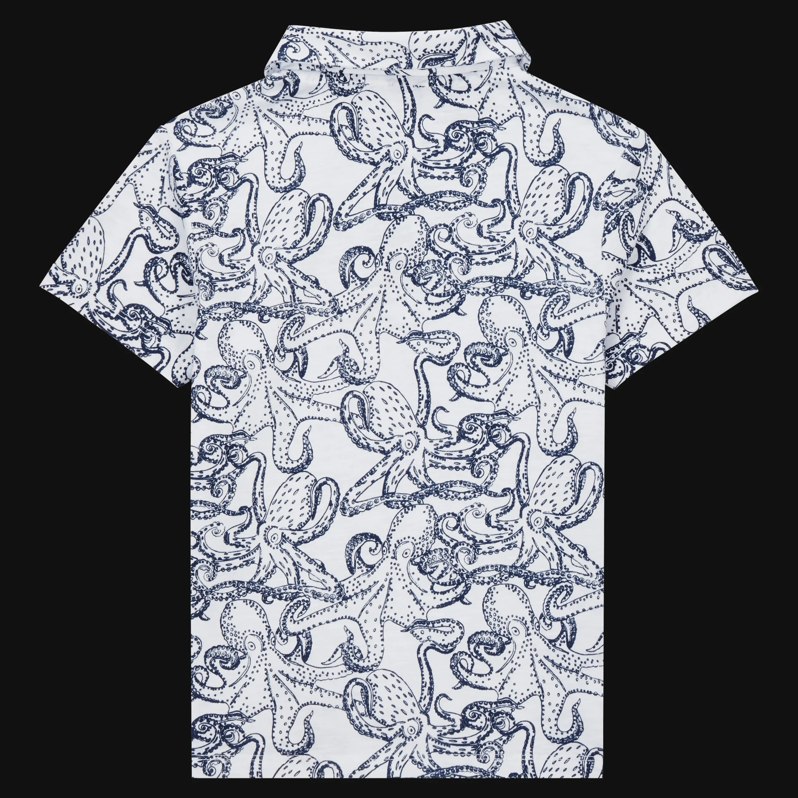 Shop Vilebrequin Boys Cotton Polo Shirt Octopussy White/White