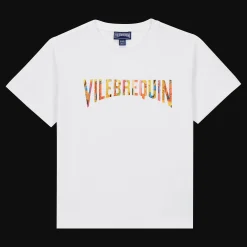 Hot Vilebrequin Boys Cotton T-Shirt Sunny Streets White/White