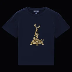 Fashion Vilebrequin Boys Cotton T-Shirt The Year Of The Rabbit Navy/Blue