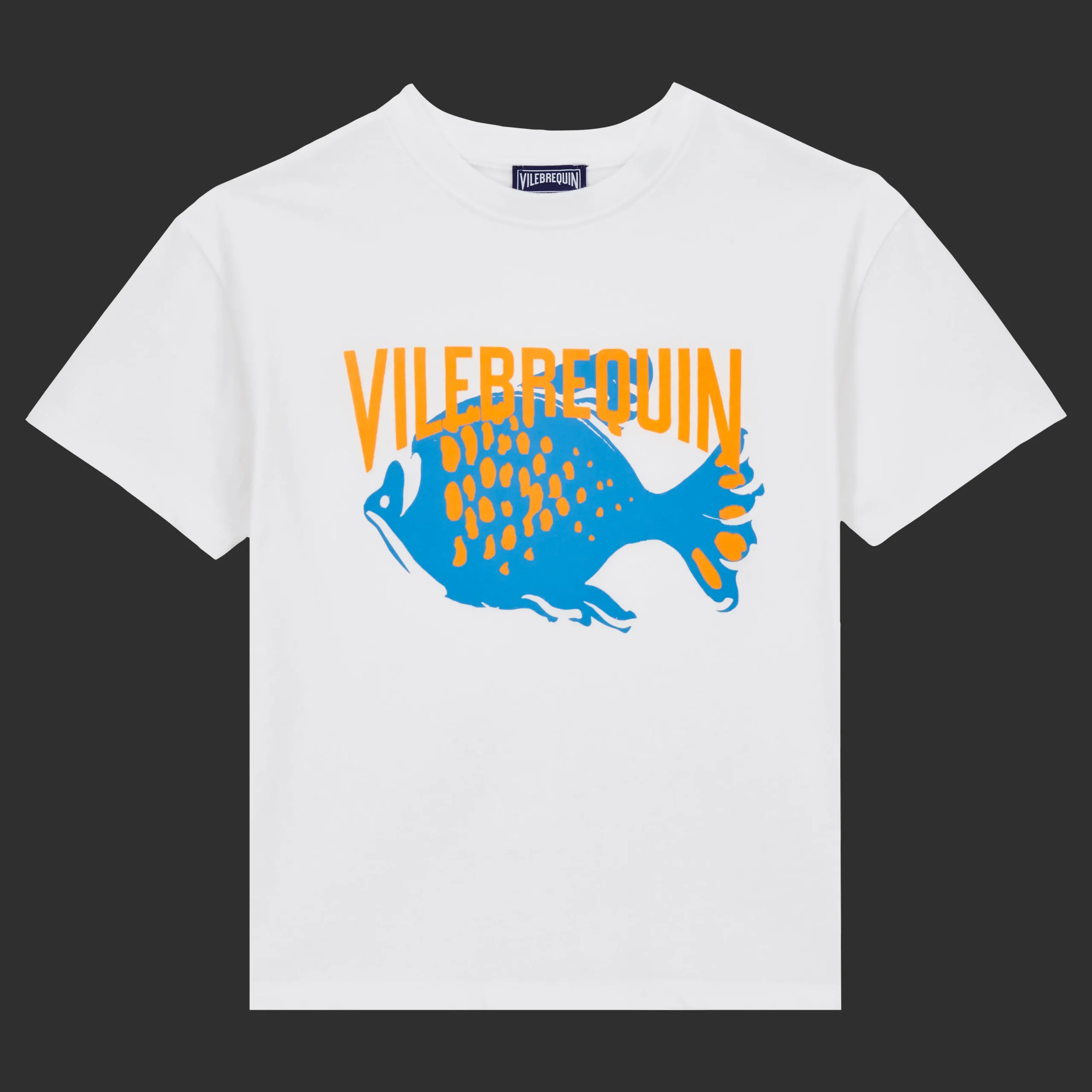 Online Vilebrequin Boys Cotton T-Shirt Vbq Fish White/White