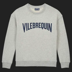 Cheap Vilebrequin Boys Crewneck Cotton Sweatshirt Logo Heather Grey/Grey