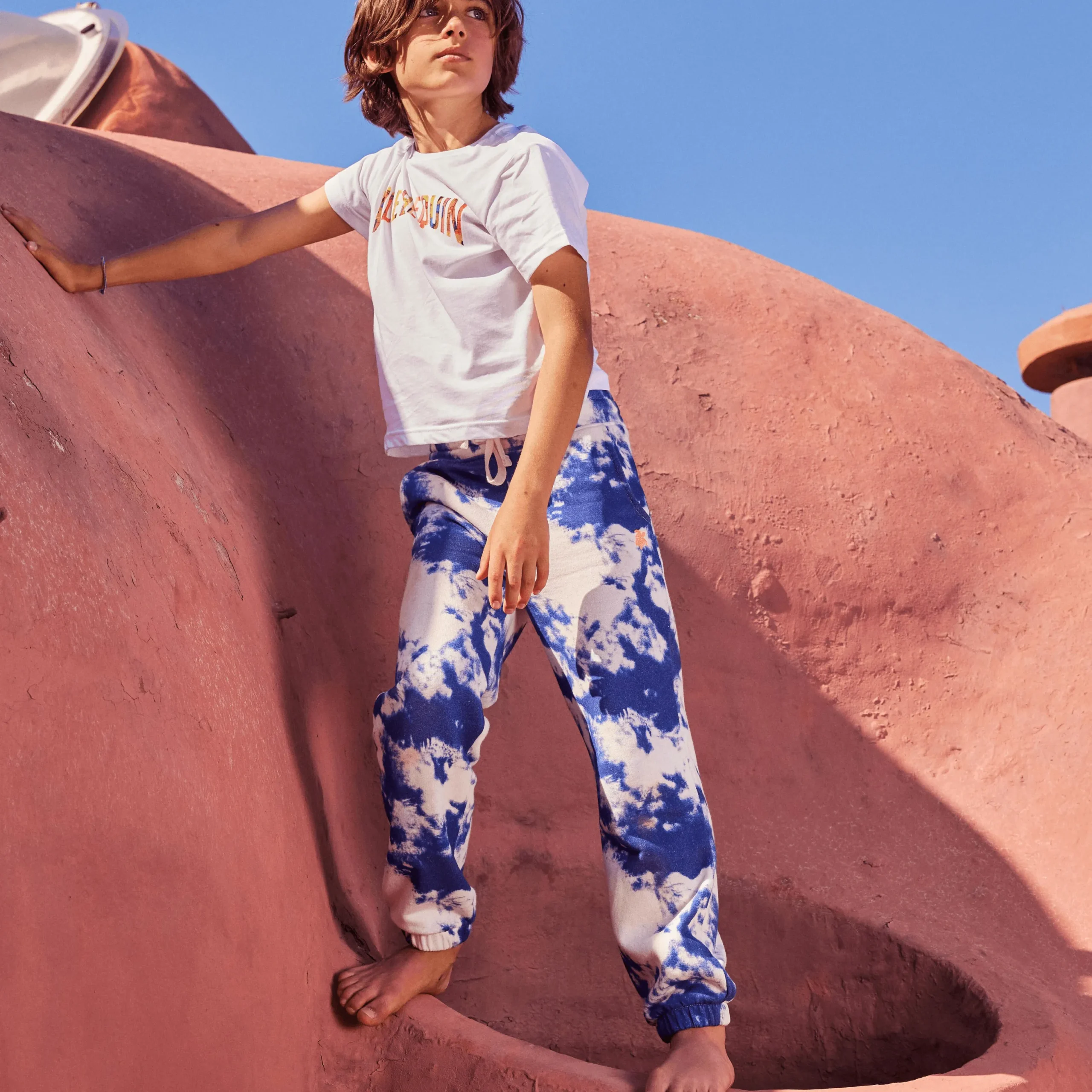 Outlet Vilebrequin Boys Jogger Pants Tie & Dye Navy/Blue