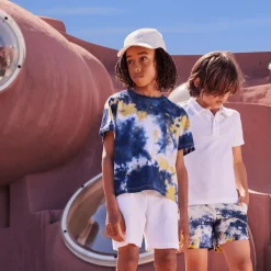 Clearance Vilebrequin Boys Organic Cotton T-Shirt Tie & Dye Navy/Blue