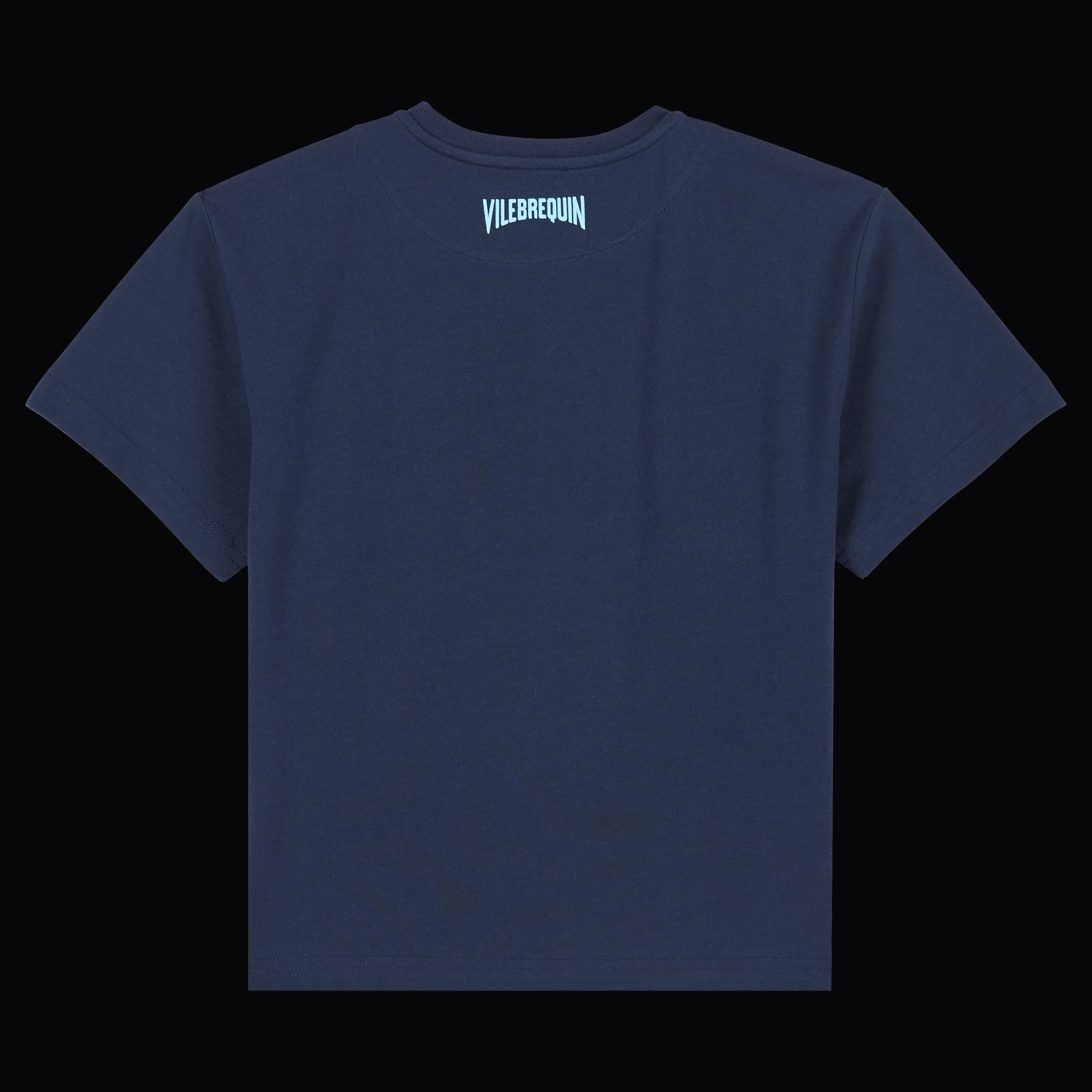 Shop Vilebrequin Boys Organic Cotton T-Shirt Piranhas Navy/Blue