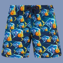 Discount Vilebrequin Boys Stretch Swim Shorts Piranhas Navy/Blue