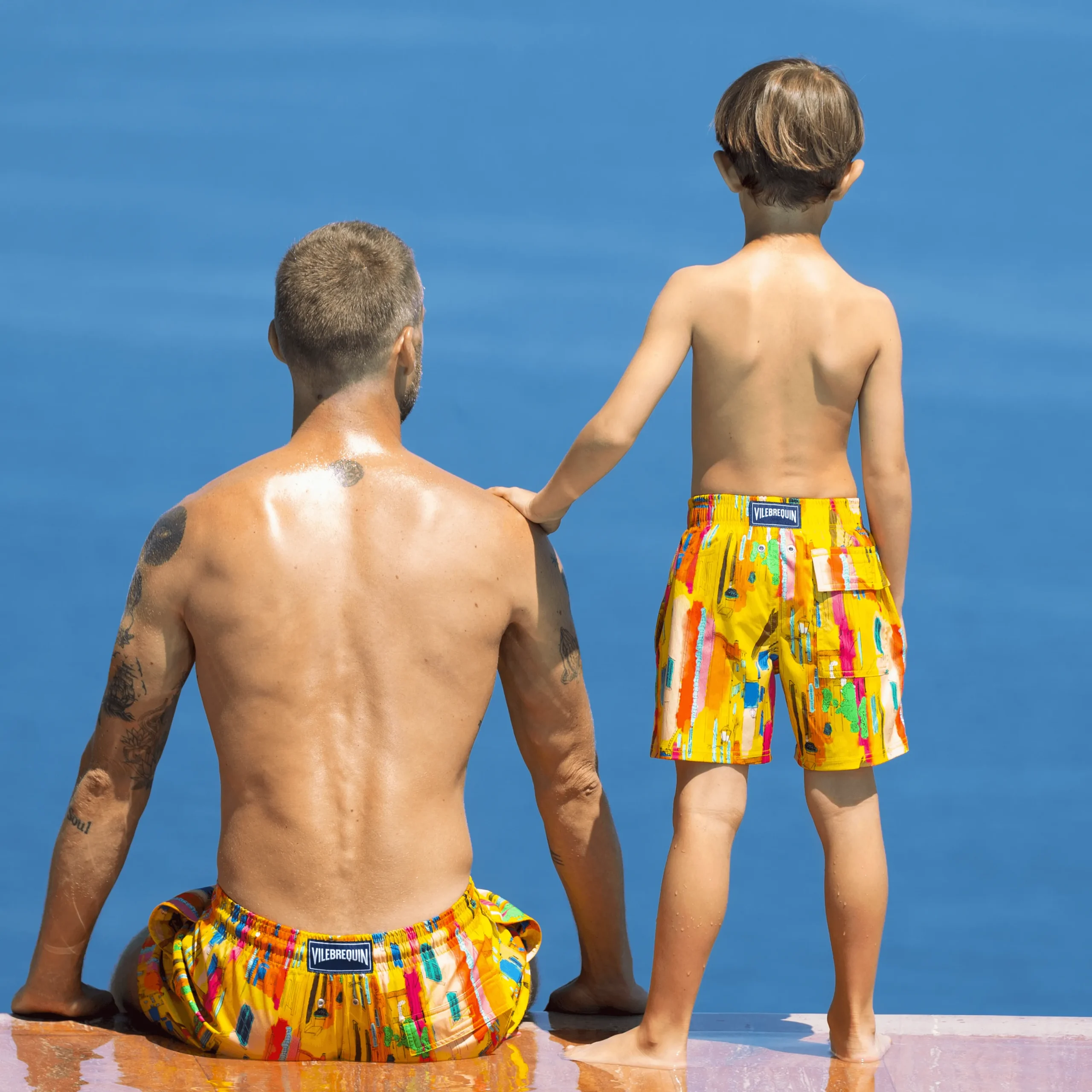 Discount Vilebrequin Boys Stretch Swim Trunks Sunny Streets Sun/Yellow