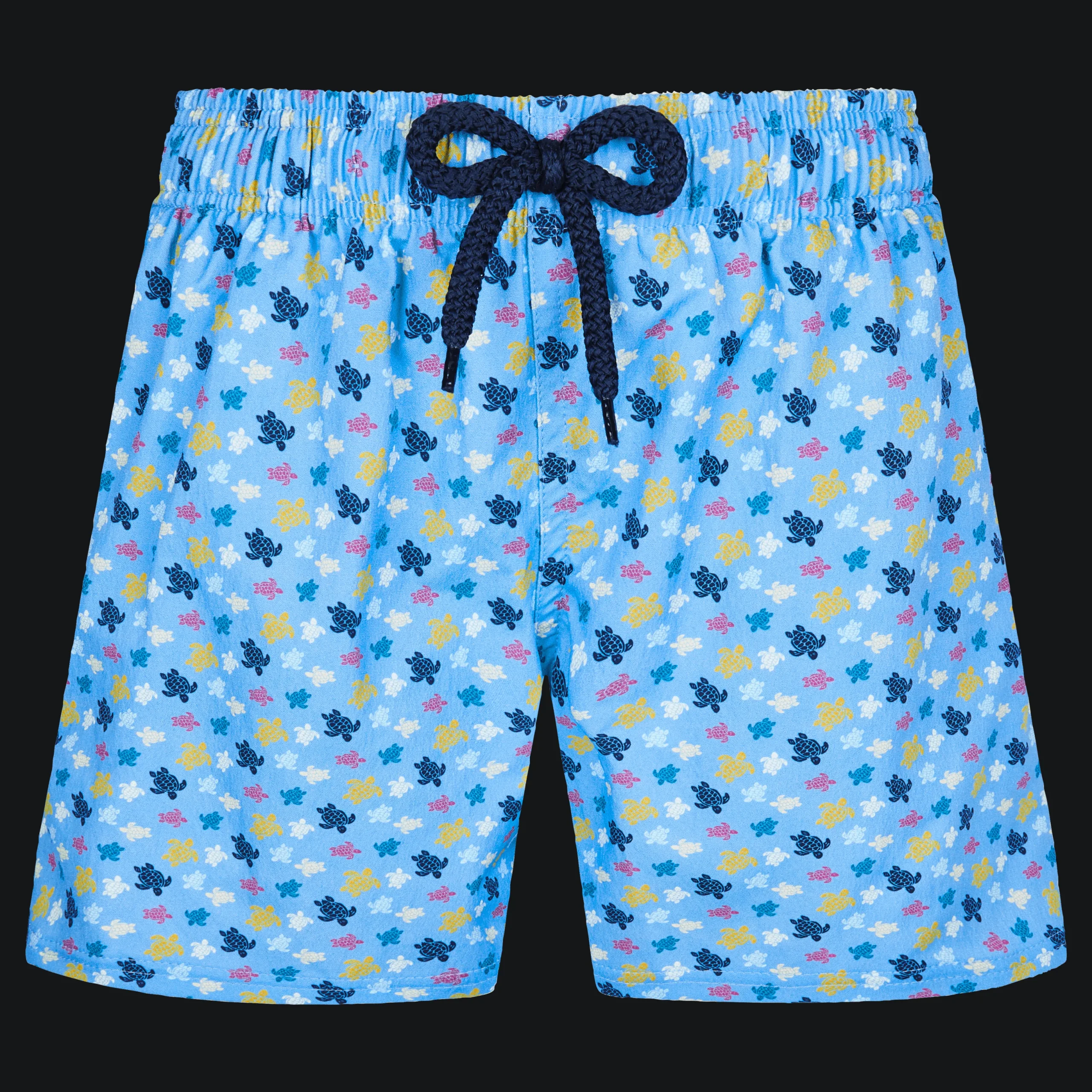 Shop Vilebrequin Boys Stretch Swim Trunks Micro Ronde Des Tortues Rainbow Divine/Blue