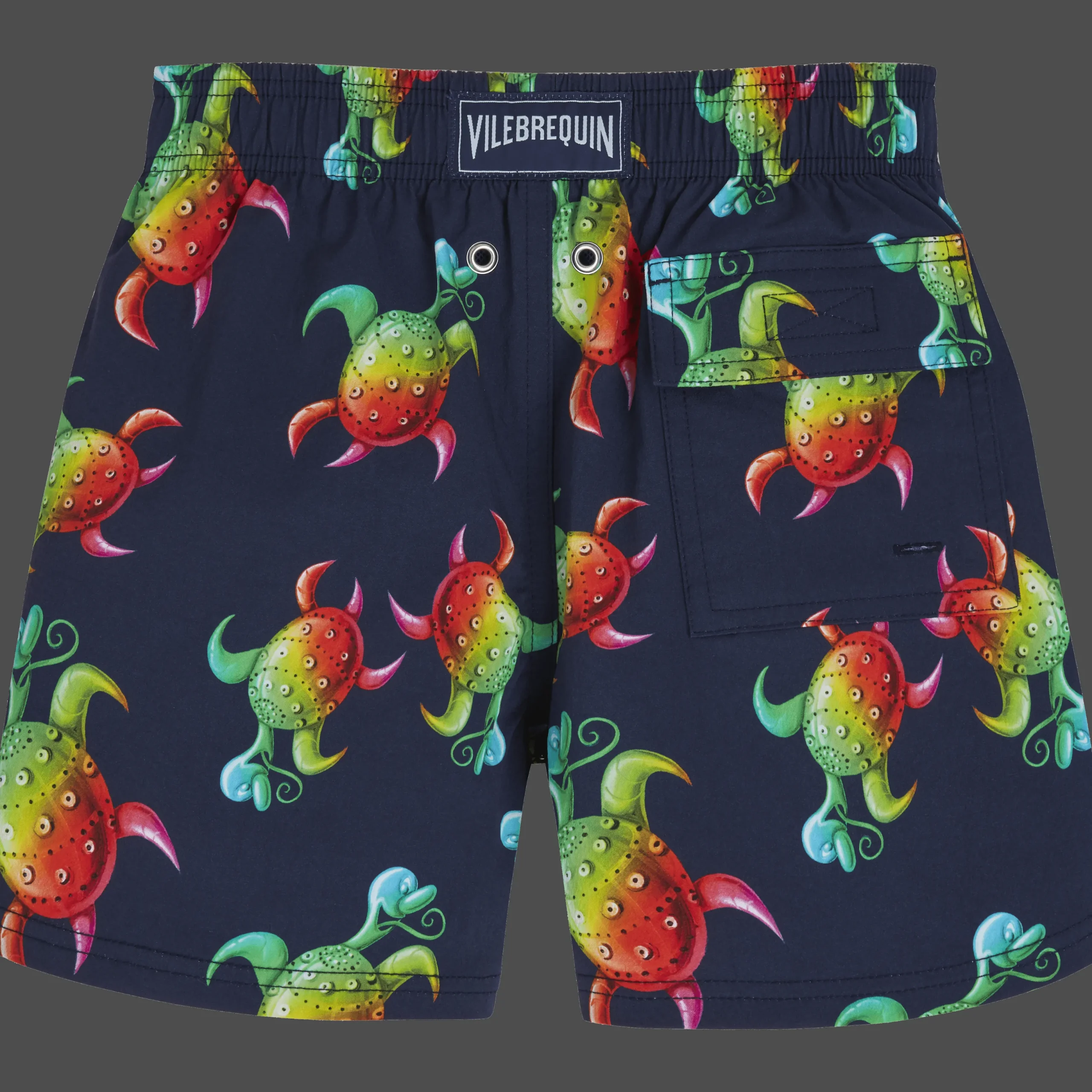Outlet Vilebrequin Boys Stretch Swim Trunks Tortues Rainbow Multicolor - X Kenny Scharf Navy/Blue