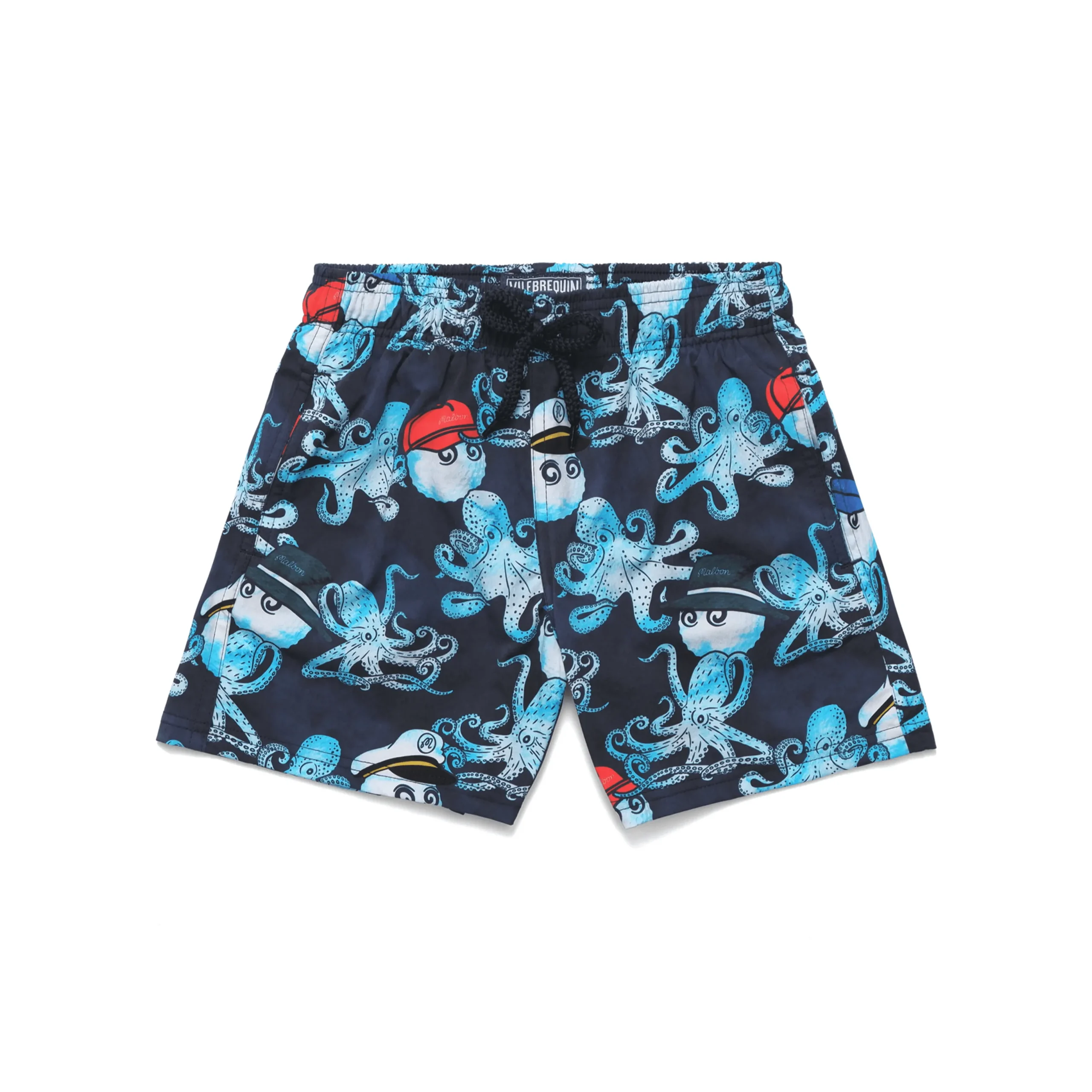 Cheap Vilebrequin Boys Stretch Swim Trunks - X Malbon Navy/Blue