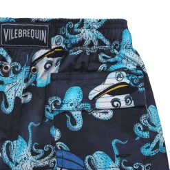 Cheap Vilebrequin Boys Stretch Swim Trunks - X Malbon Navy/Blue