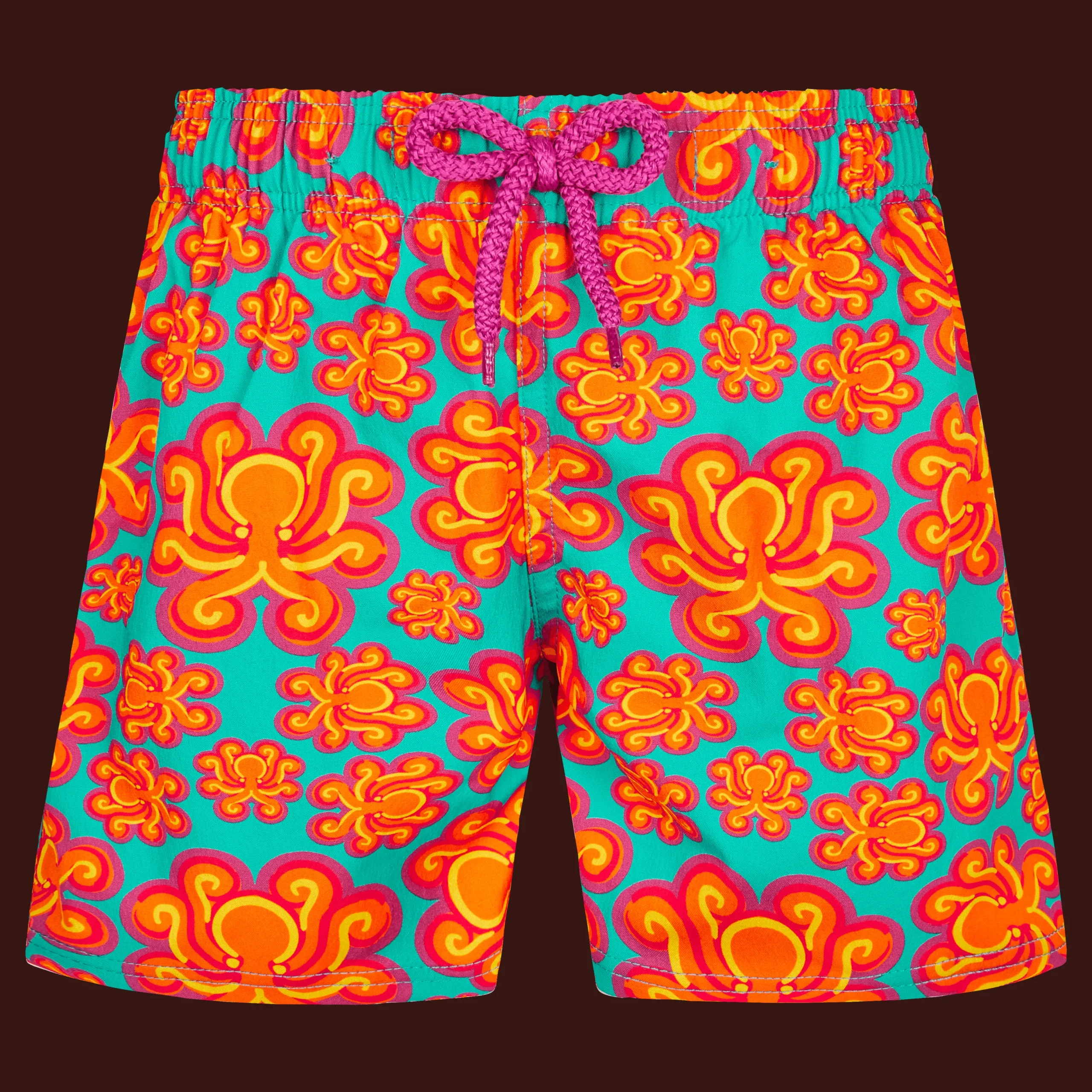 Discount Vilebrequin Boys Stretch Swim Trunks Poulpes Neon Tropezian Green/Green
