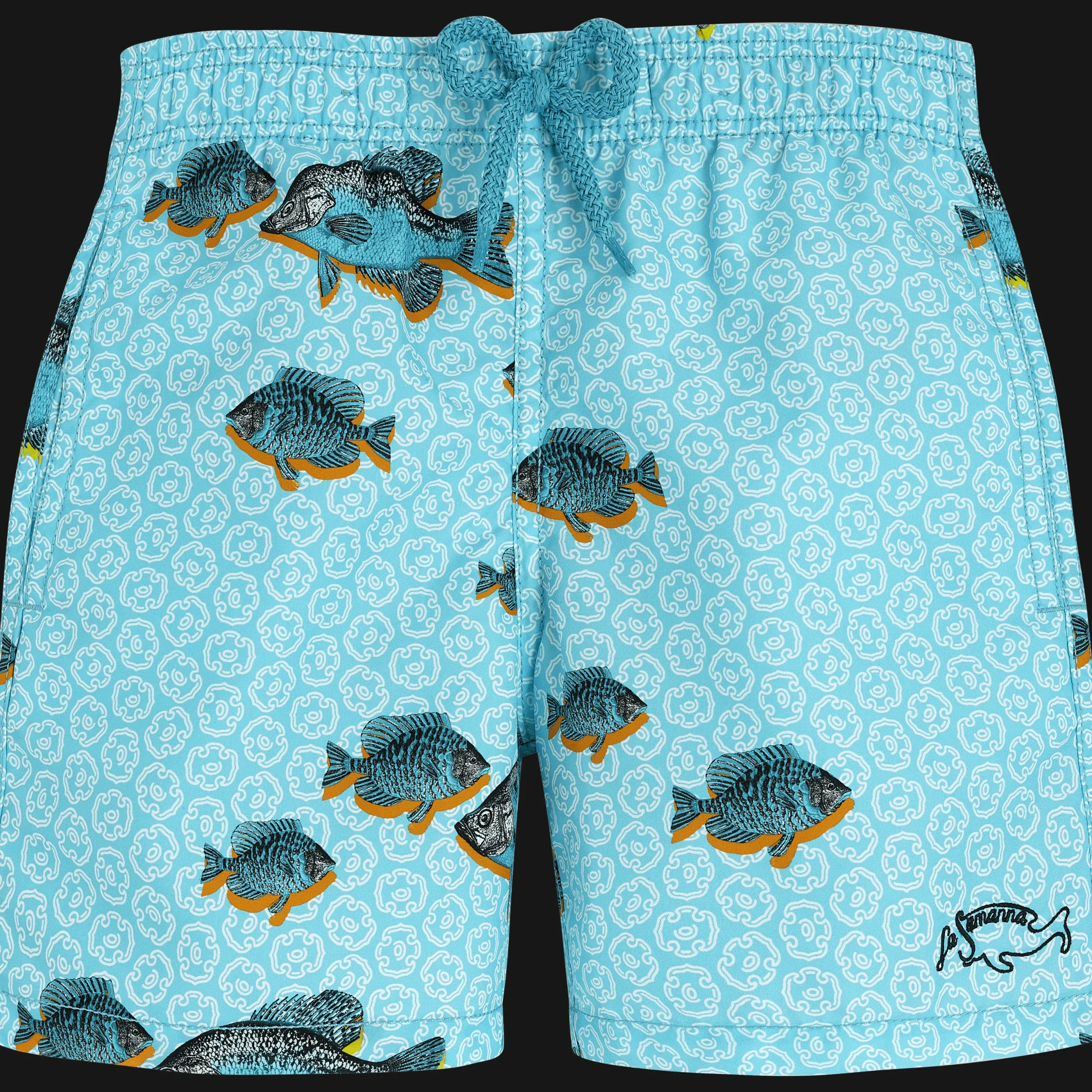 Discount Vilebrequin Boys Swim Shorts Graphic Fish - X La Samanna Lazulii Blue/Blue