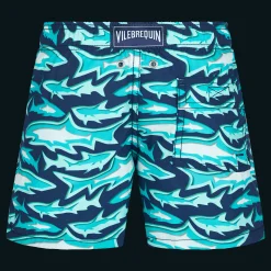 Sale Vilebrequin Boys Swim Shorts Requins 3D Navy/Blue