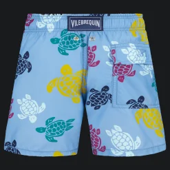 Outlet Vilebrequin Boys Swim Shorts Ronde Des Tortues Divine/Blue