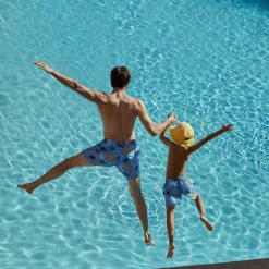 Outlet Vilebrequin Boys Swim Shorts Ronde Des Tortues Divine/Blue