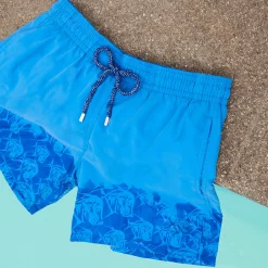 Store Vilebrequin Boys Swim Shorts Water-Reactive Piranhas Earthenware/Blue