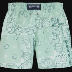 Flash Sale Vilebrequin Boys Swim Trunks Bandana - X Bape® Black Mint/Green