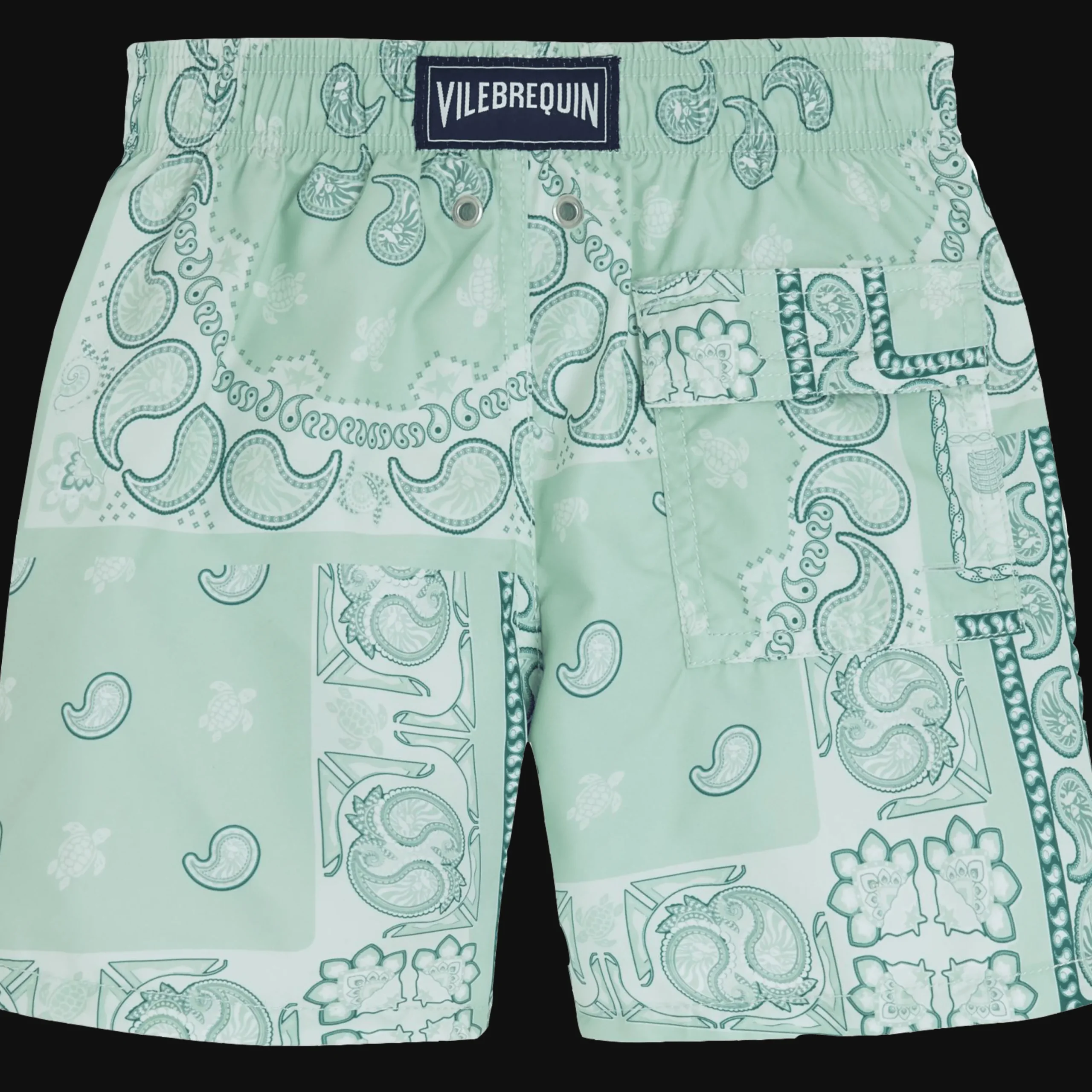 Flash Sale Vilebrequin Boys Swim Trunks Bandana - X Bape® Black Mint/Green