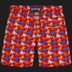 Hot Vilebrequin Boys Swim Trunks Micro Poulpes Poppy Red/Red