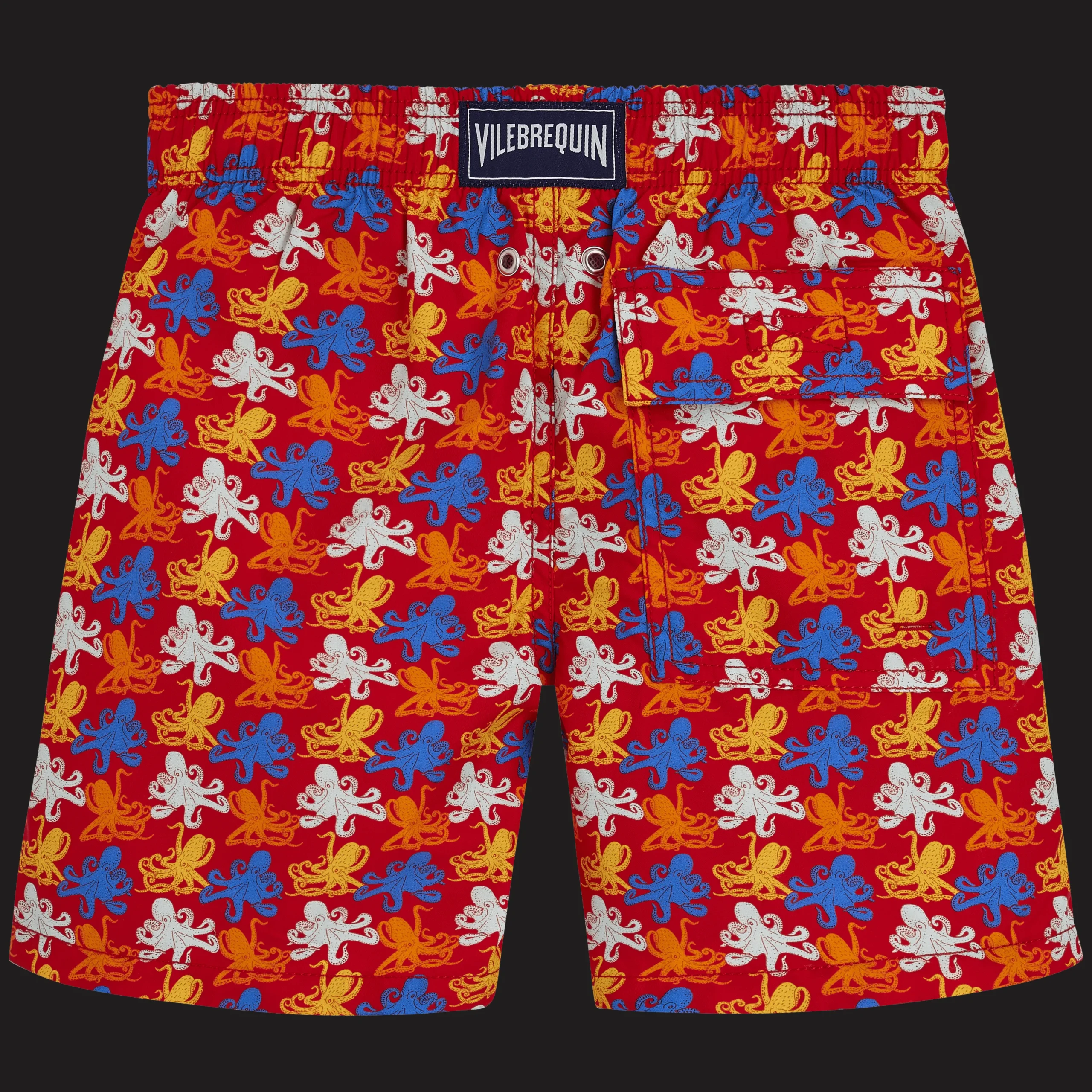 Hot Vilebrequin Boys Swim Trunks Micro Poulpes Poppy Red/Red