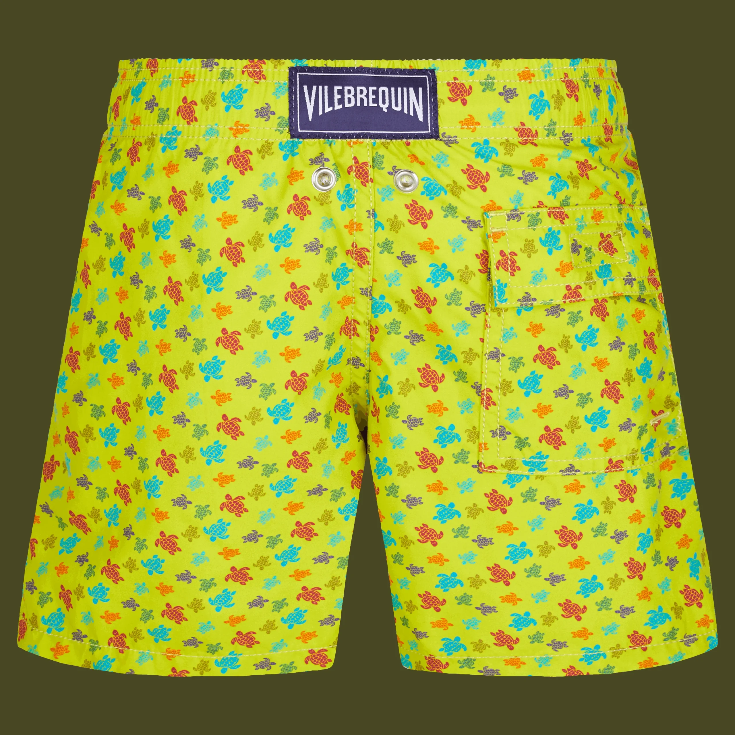 Best Vilebrequin Boys Swim Trunks Micro Tortues Rainbow Ginger/Green