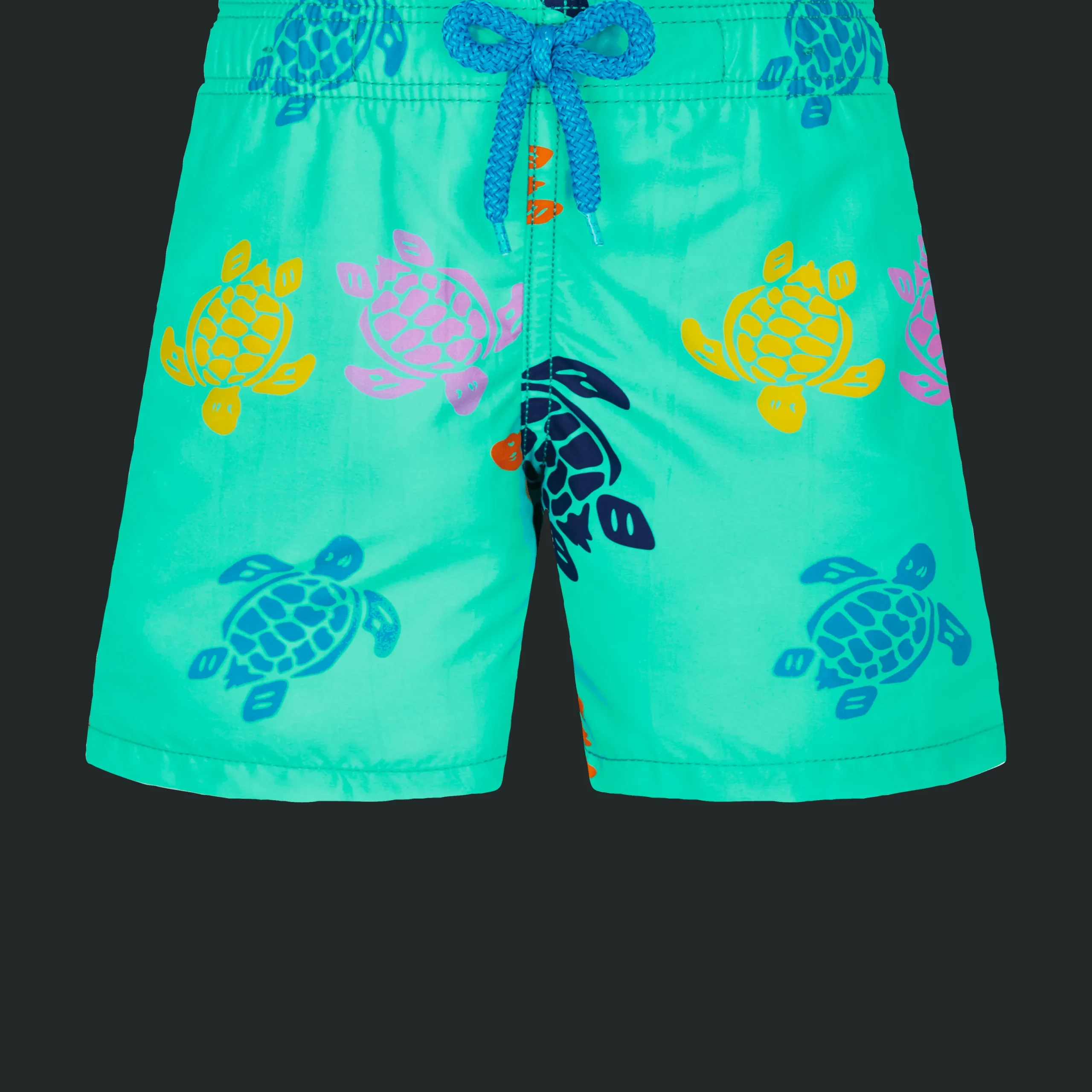Hot Vilebrequin Boys Swim Trunks Ronde Des Tortues Multicolore Nenuphar/Green