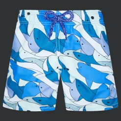 Cheap Vilebrequin Boys Swim Trunks Shark All Around Thalassa/Blue