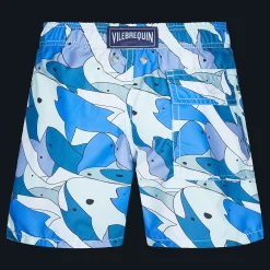 Cheap Vilebrequin Boys Swim Trunks Shark All Around Thalassa/Blue