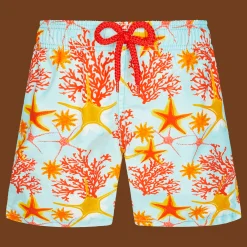 Fashion Vilebrequin Boys Swim Trunks Starlettes & Coraux Thalassa/Blue