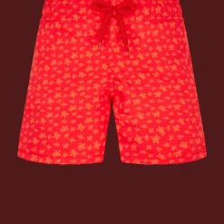 Outlet Vilebrequin Boys Swim Trunks Stretch Micro Ronde Des Tortues Peppers/Red