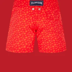Outlet Vilebrequin Boys Swim Trunks Stretch Micro Ronde Des Tortues Peppers/Red