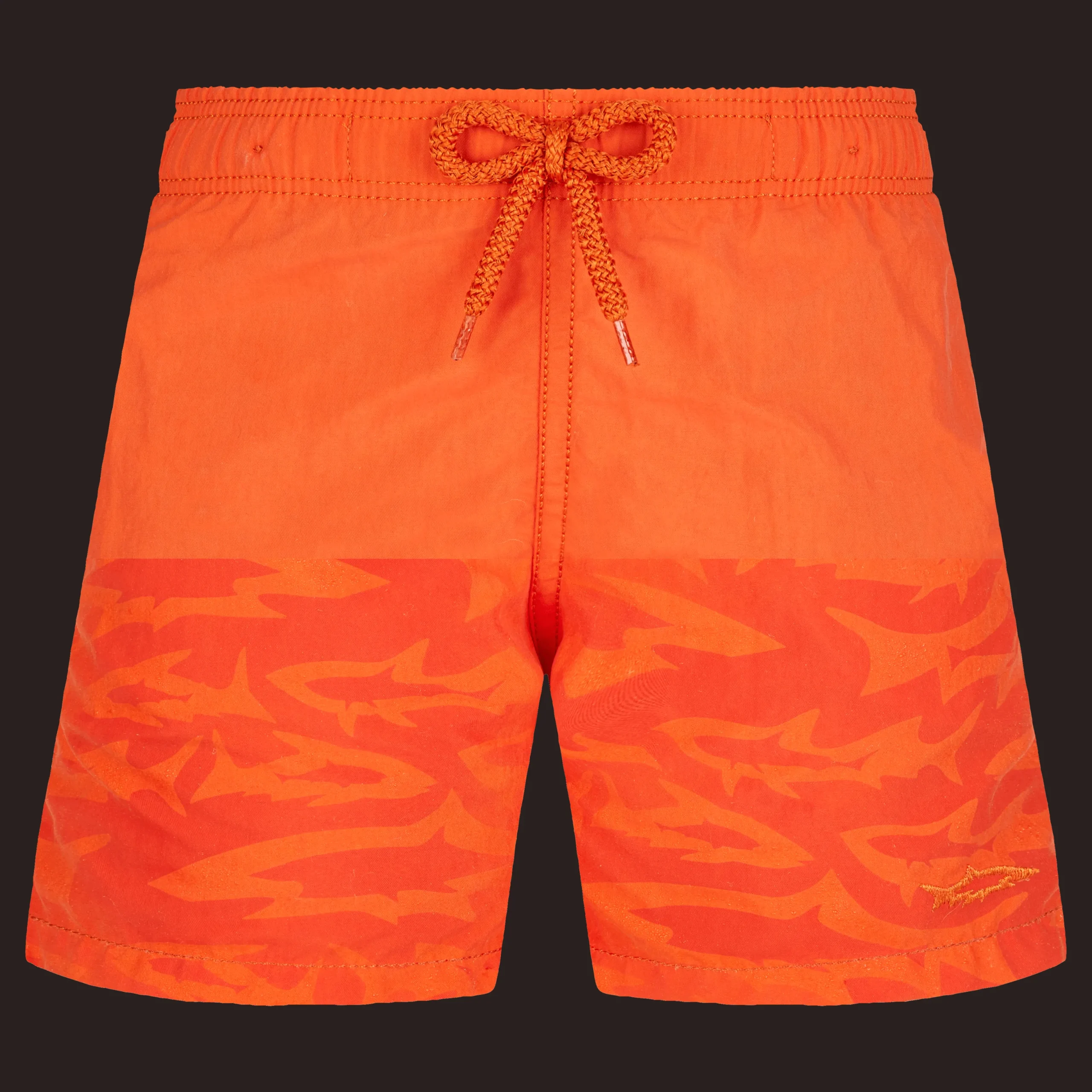 Fashion Vilebrequin Boys Swim Trunks Water-Reactive Requins 3D Rust/Orange