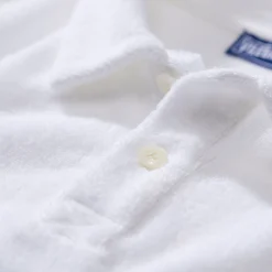 Fashion Vilebrequin Boys Terry Polo Shirt Solid White/White