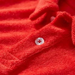 Cheap Vilebrequin Boys Terry Polo Shirt Solid Poppy Red/Red