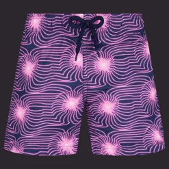 Online Vilebrequin Boys Ultra-Light And Packable Swim Trunks Hypno Shell Navy/Blue
