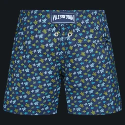 Fashion Vilebrequin Boys Ultra-Light And Packable Swim Trunks Micro Tortues Rainbow Navy/Blue