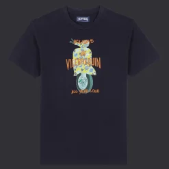 Cheap Vilebrequin Cotton Men T-Shirt Raiatea Navy/Blue