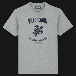 Store Vilebrequin Cotton Men T-Shirt Turtles Leopard Heather Grey/Grey