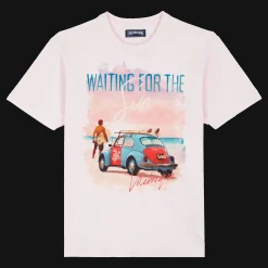 Discount Vilebrequin Cotton Men T-Shirt Waiting For Sun Tea Pink/Pink