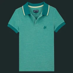 Best Sale Vilebrequin Cotton Pique Boys Polo Shirt Solid Emerald/Green