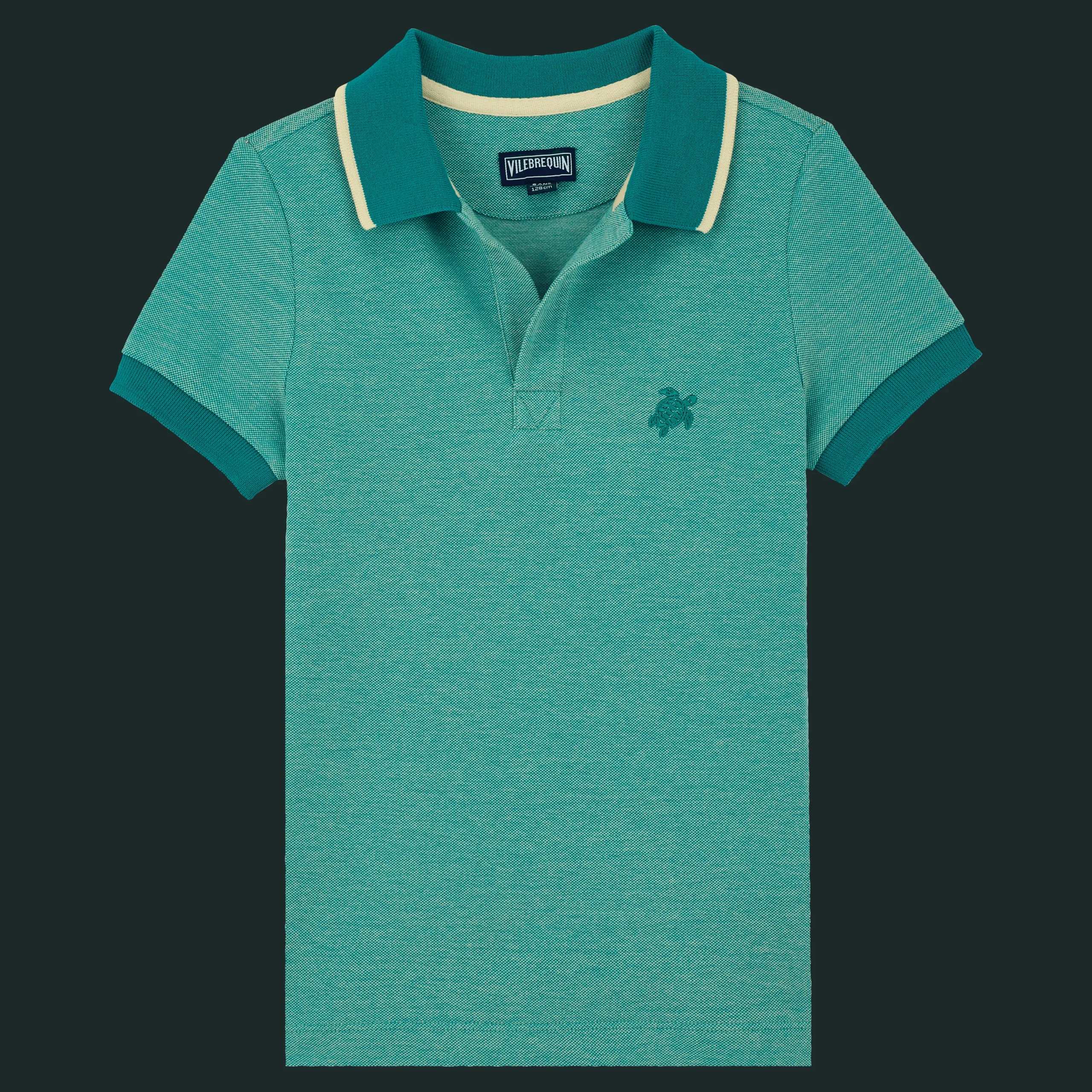 Best Sale Vilebrequin Cotton Pique Boys Polo Shirt Solid Emerald/Green