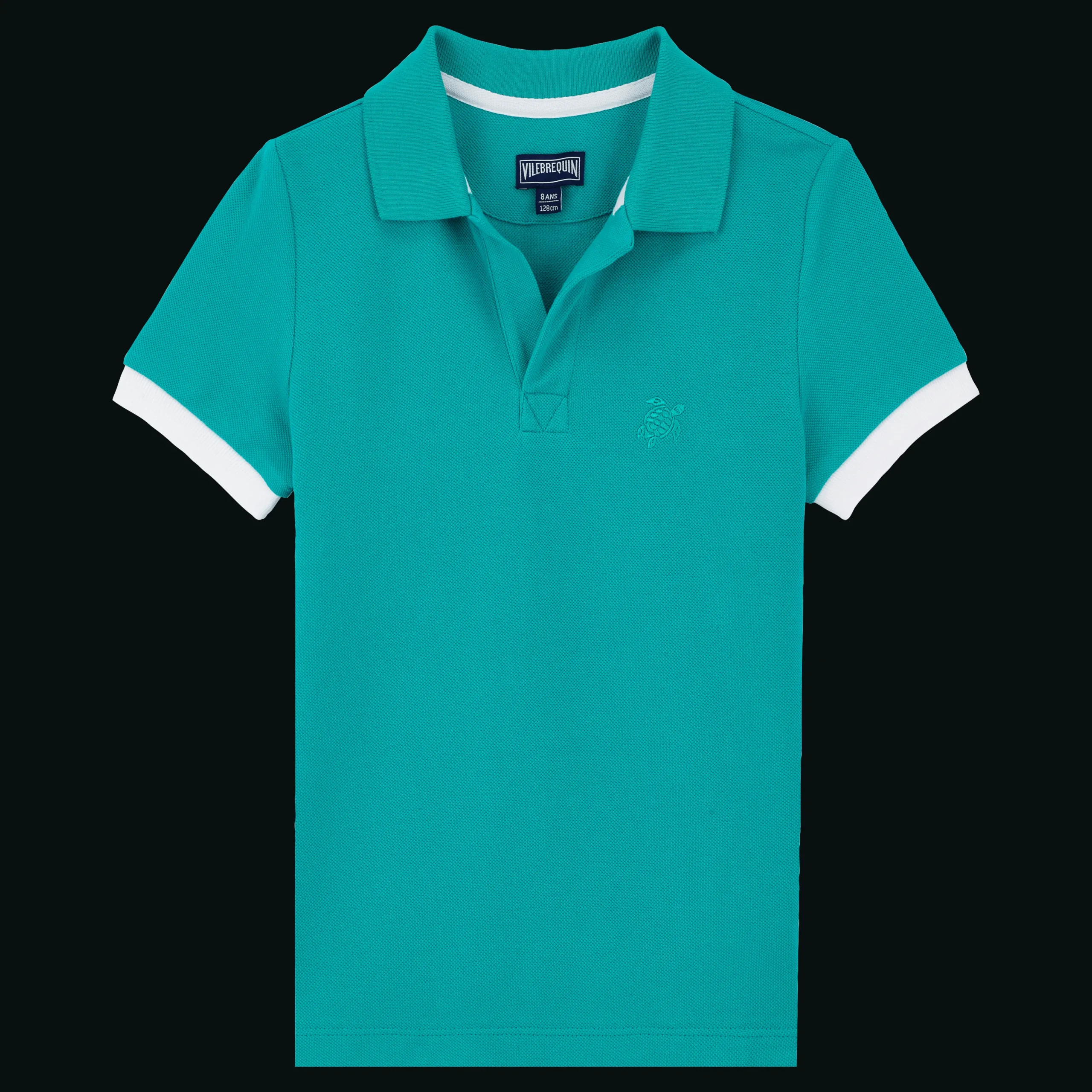 Outlet Vilebrequin Cotton Pique Boys Polo Shirt Solid Tropezian Green/Green